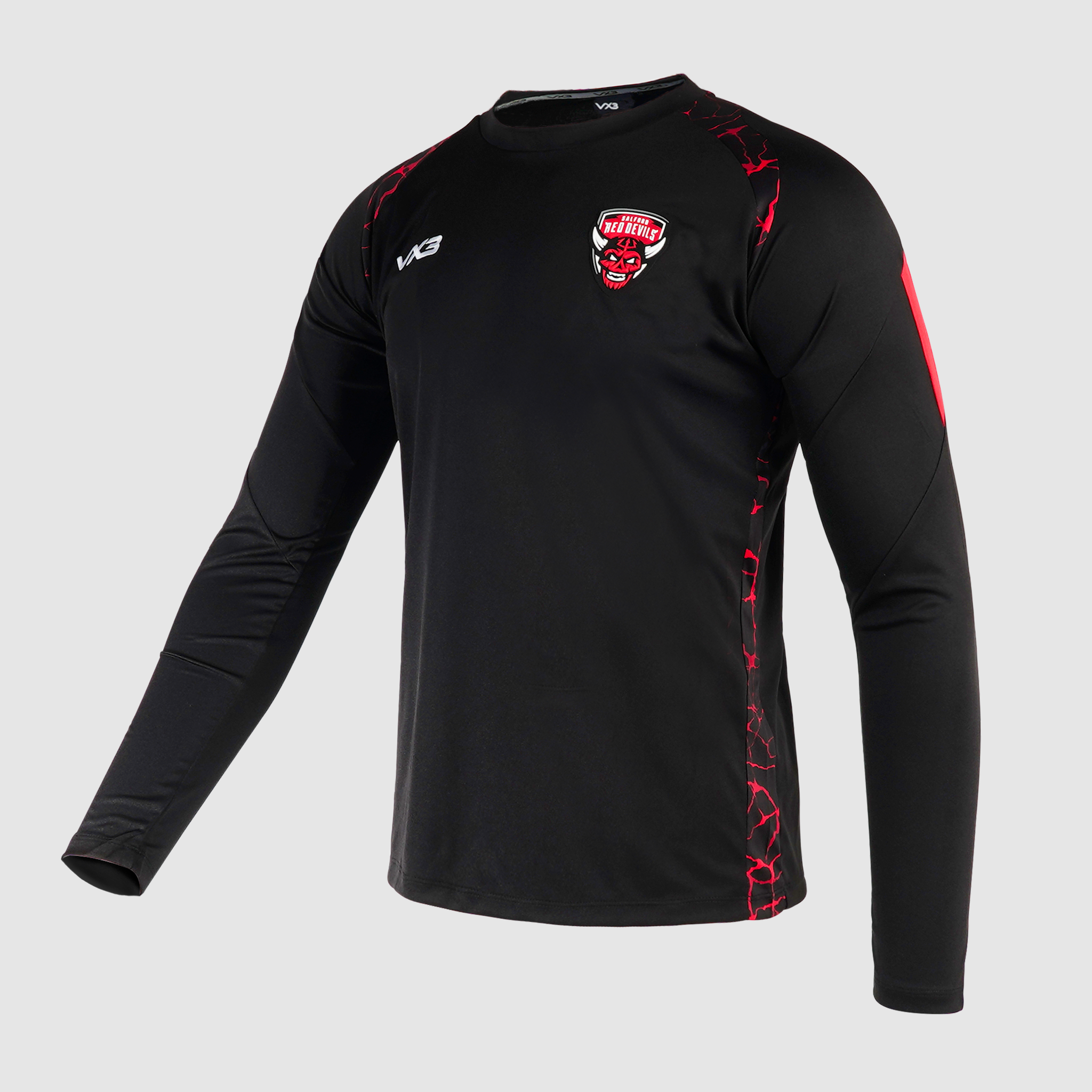 Salford Red Devils 2024 Quadrigo Black Training Tee Long Sleeve