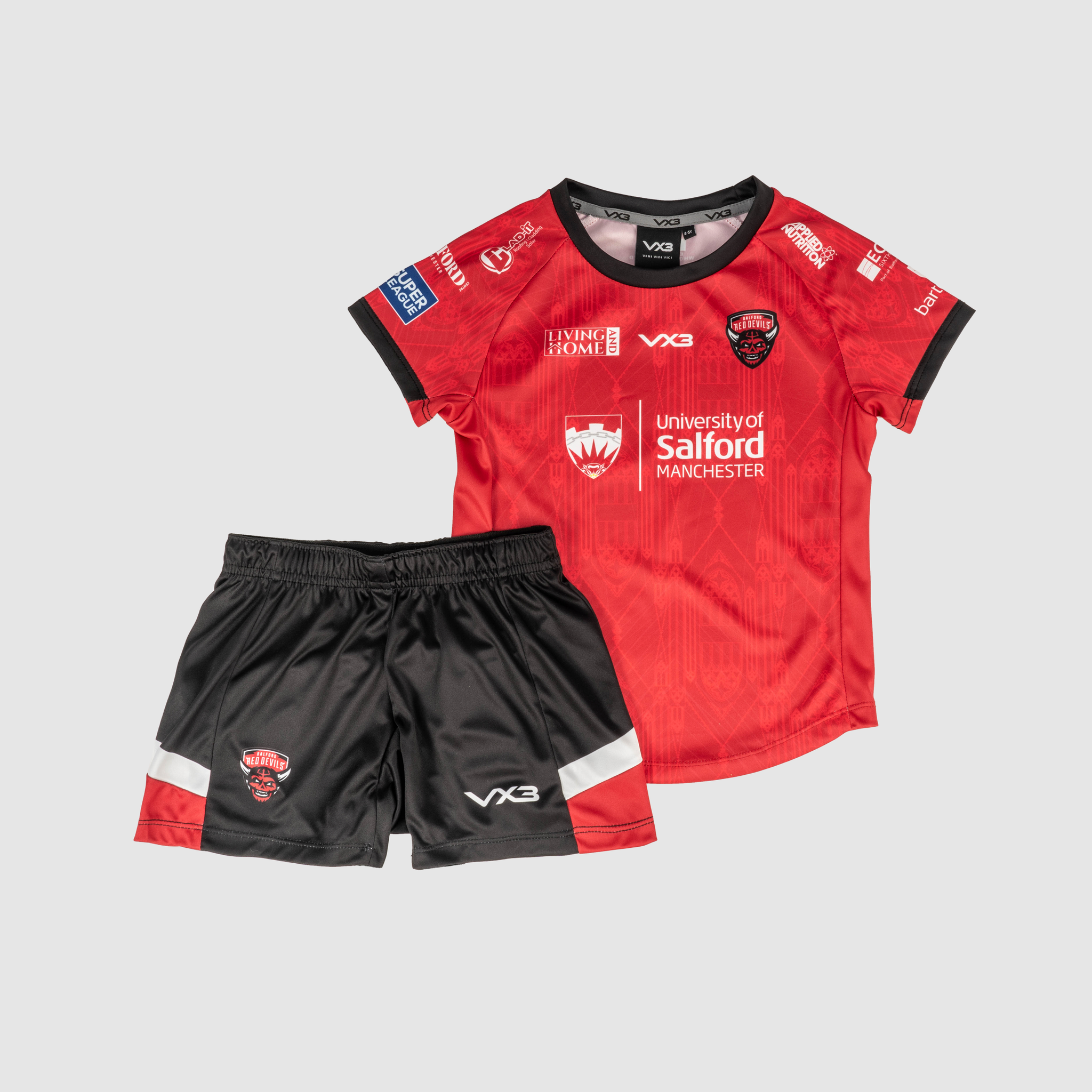 Salford Red Devils 2025 Replica Home Playing Kit INFANT