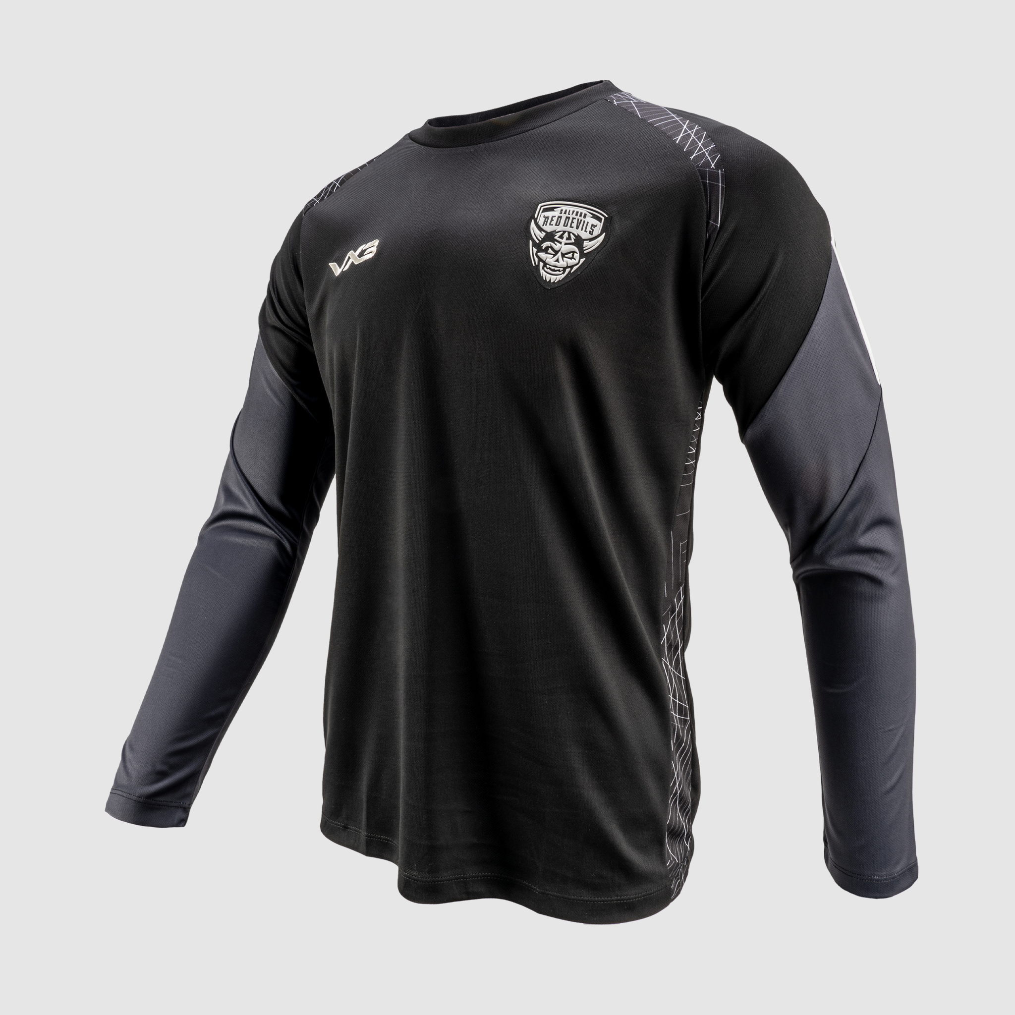 Salford Red Devils 2025 Quadrigo Training Tee Long Sleeve Black/Slate