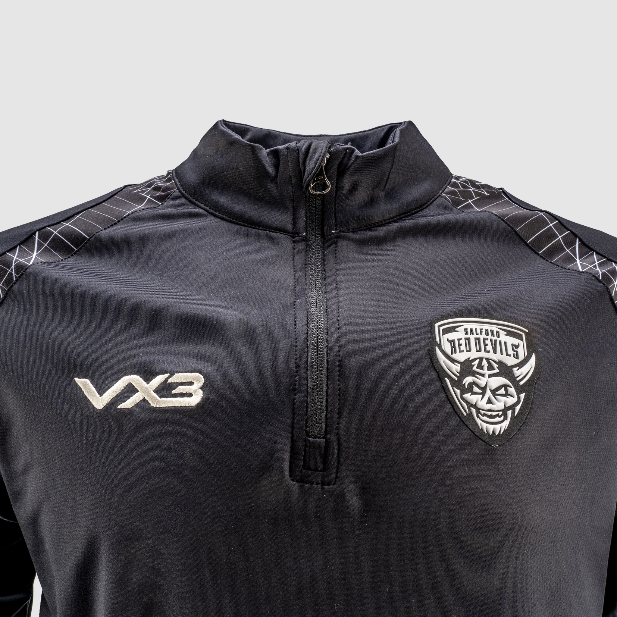 Salford Red Devils 2025 Youth Quadrigo Quarter Zip Black/Slate