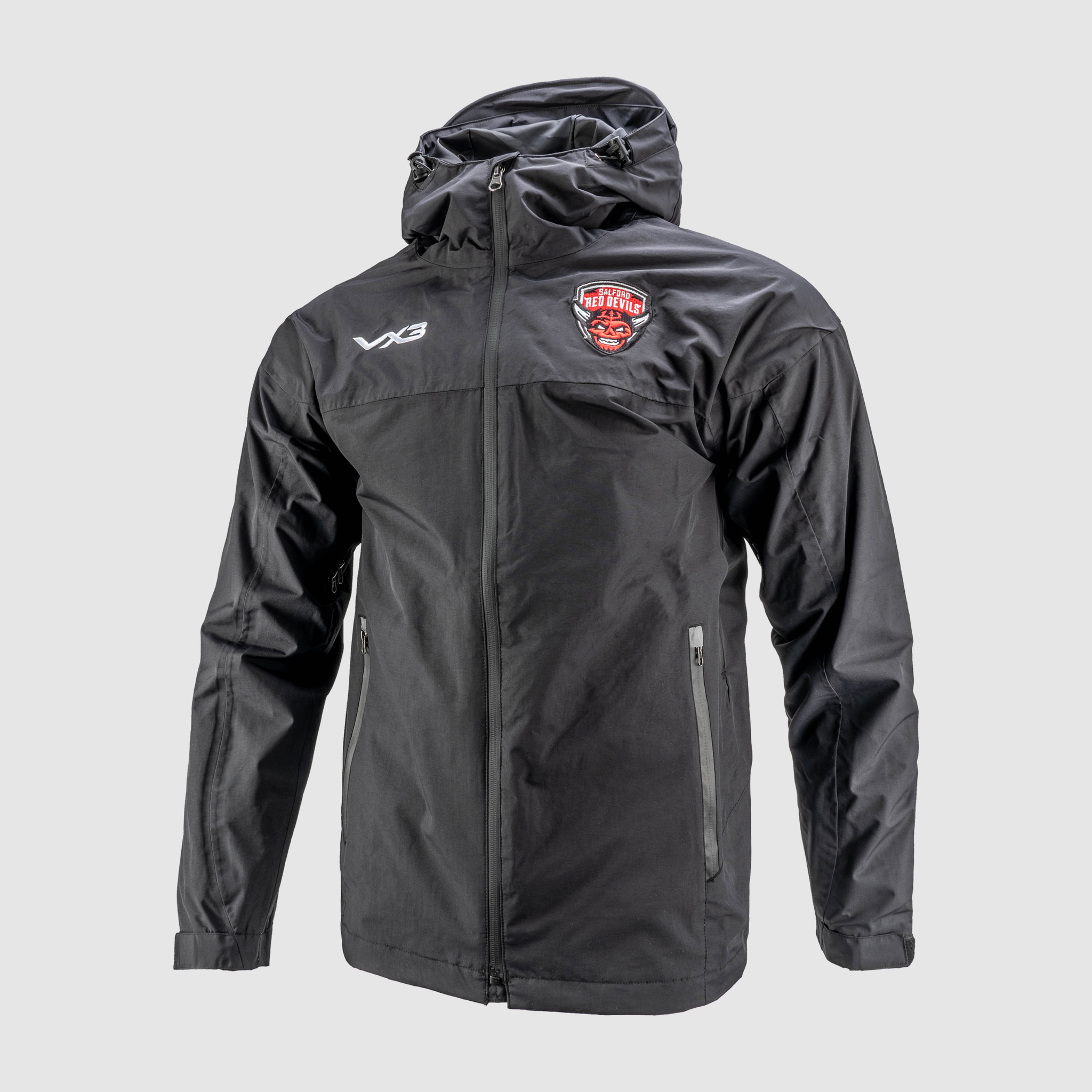 Salford Red Devils 2025 Protego Waterproof Jacket Black