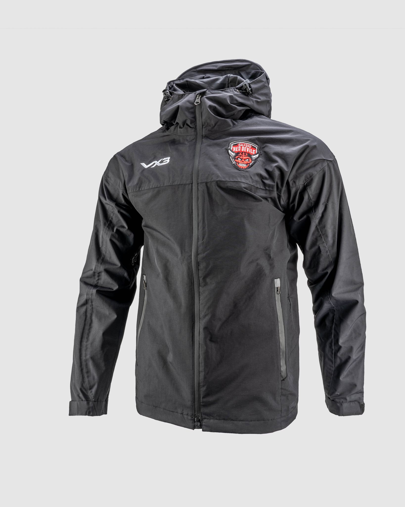 Salford Red Devils 2025 Protego Waterproof Jacket Black