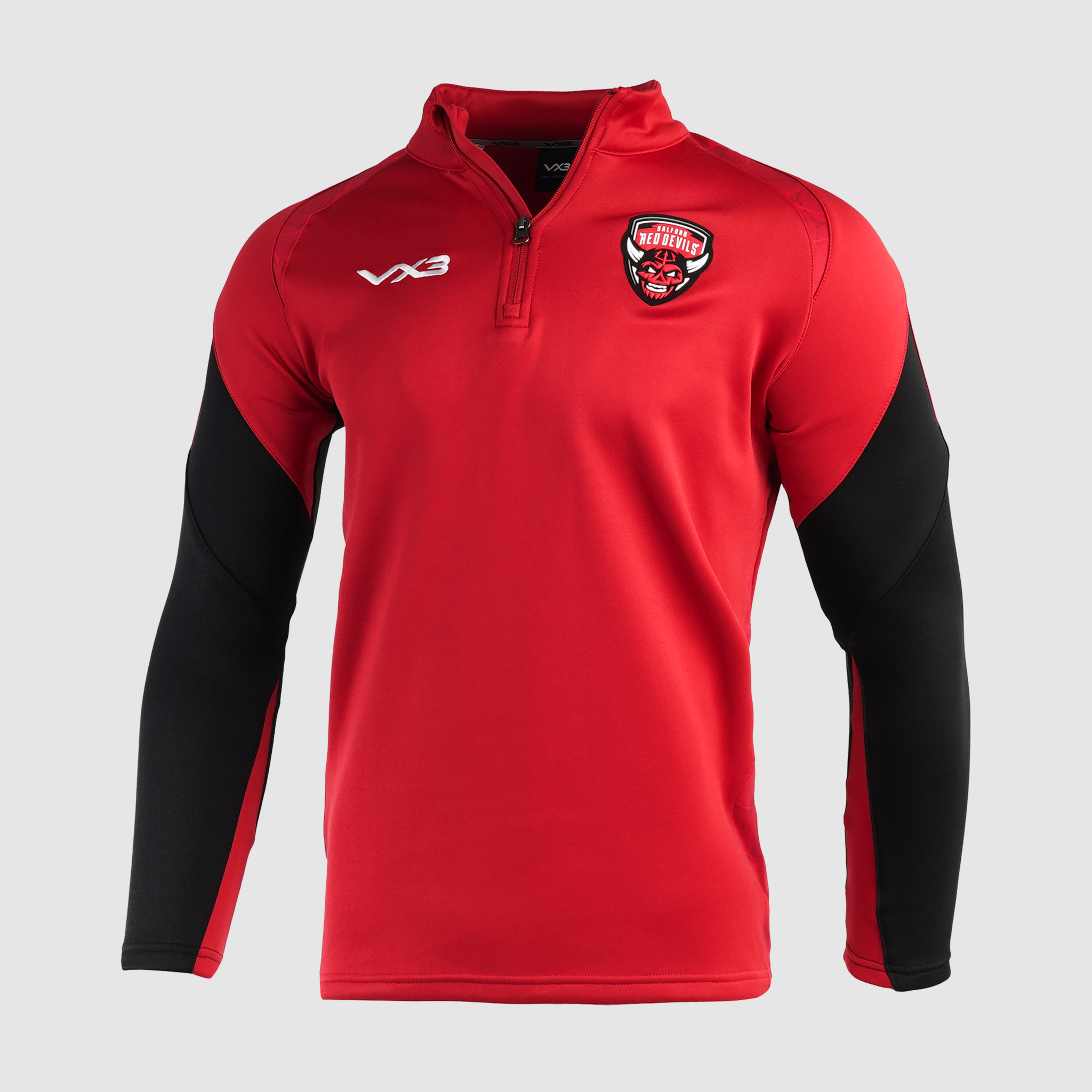 Salford Red Devils 2024 Quadrigo Youth Red Quarter Zip Top