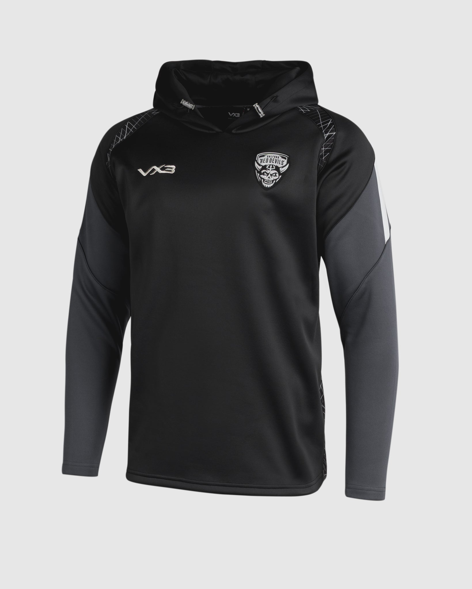 Salford Red Devils 2025 Youth Quadrigo Hoodie Black/Slate